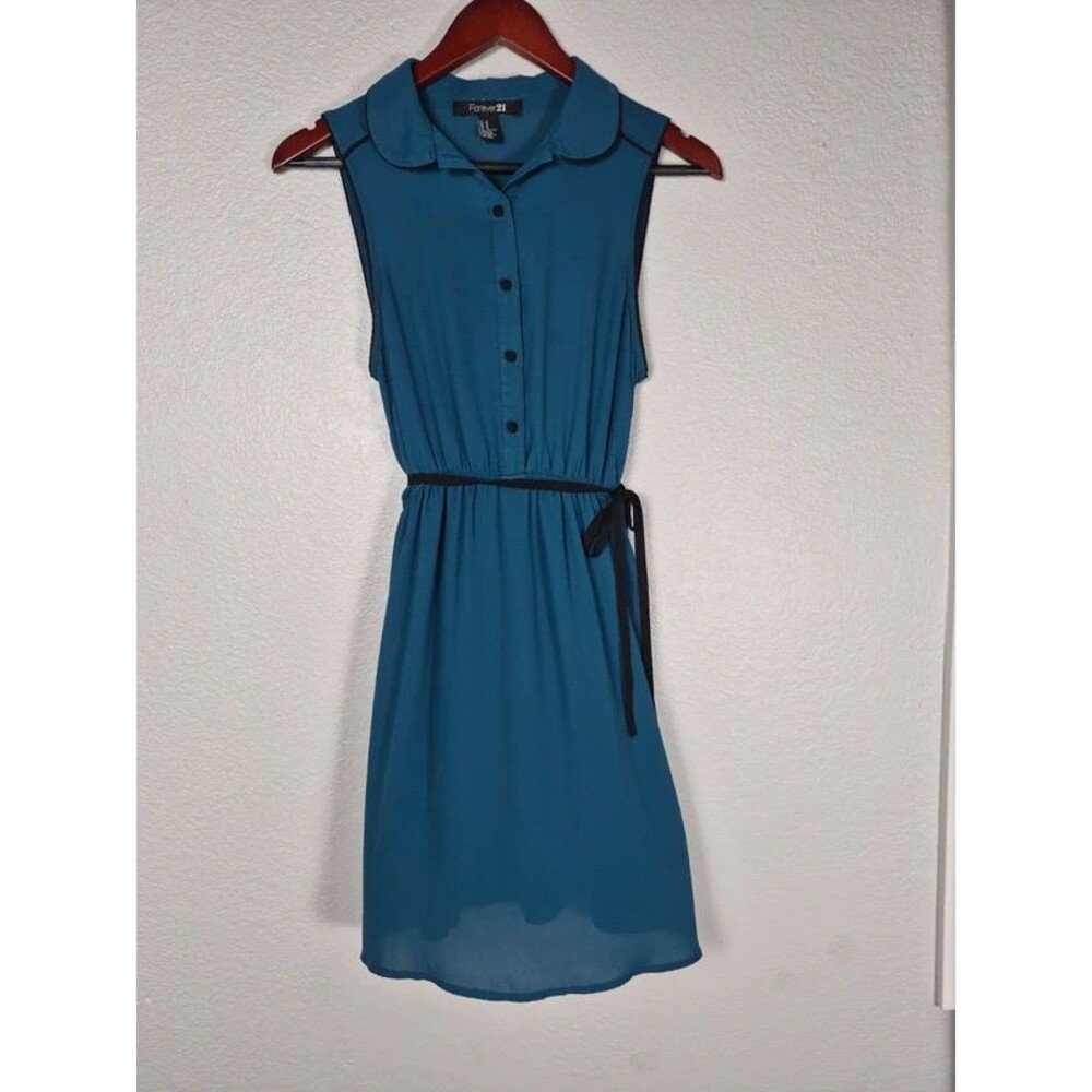 Forever 21 Sheer Teal dress Size M